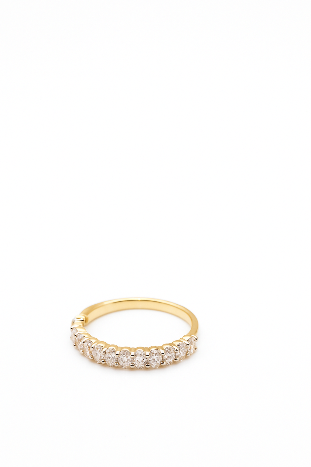 Oval Lab Grown Half Eternity Ring 1.0 Carats
