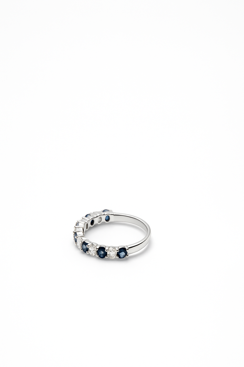 Oval Half Eternity Ring with Sapphire and Lab Grown 1.6 Carats