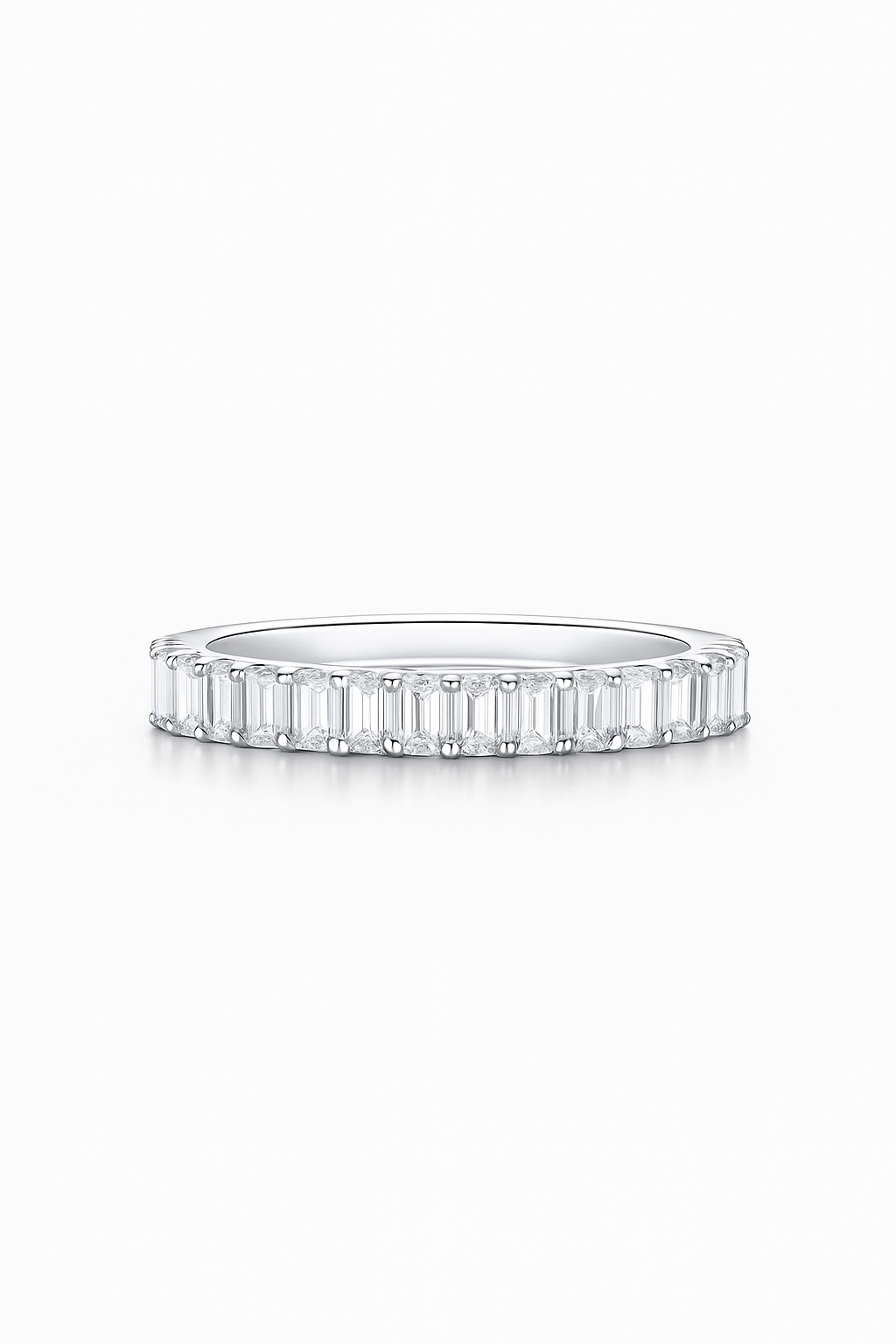 Emerald Lab Grown Diamonds Half Eternity Ring 1.2 Carats