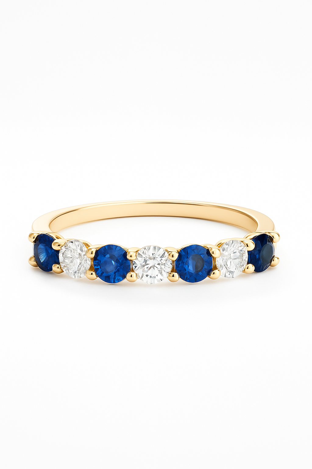 Sapphire and Lab Grown Lab Eternity Ring .90 Carats