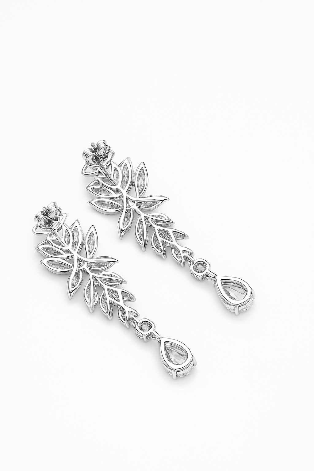 Lab Grown Earrings Cascade Pear & Marquise 16.10 Carats