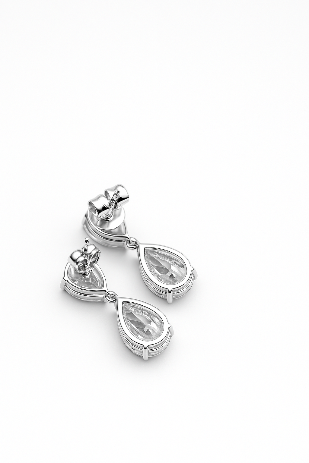 Lab Grown Earrings Double Pear 5.0 Carats