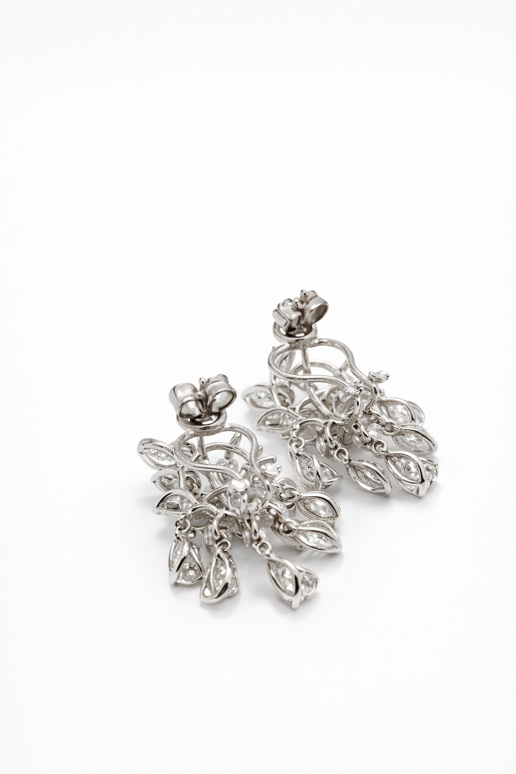 Lab Grown Triangular Earrings Marquise & Pears 6.28 Carats