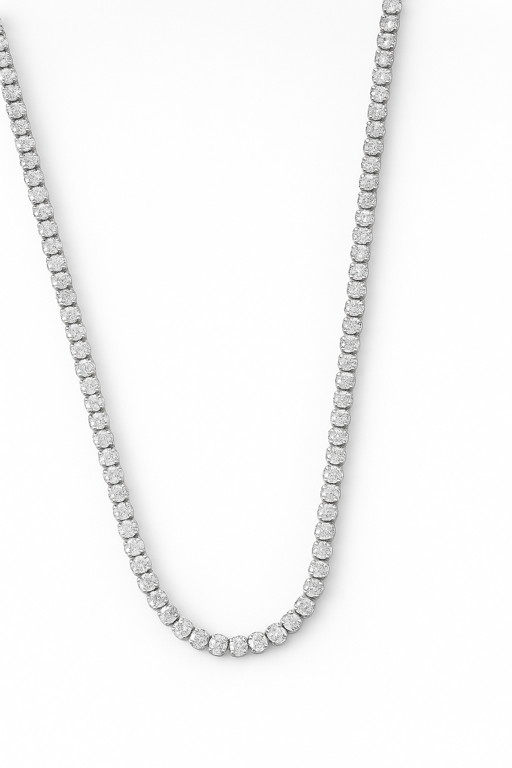 Oval Lab Grown Tennis Necklace 8.0 Carats
