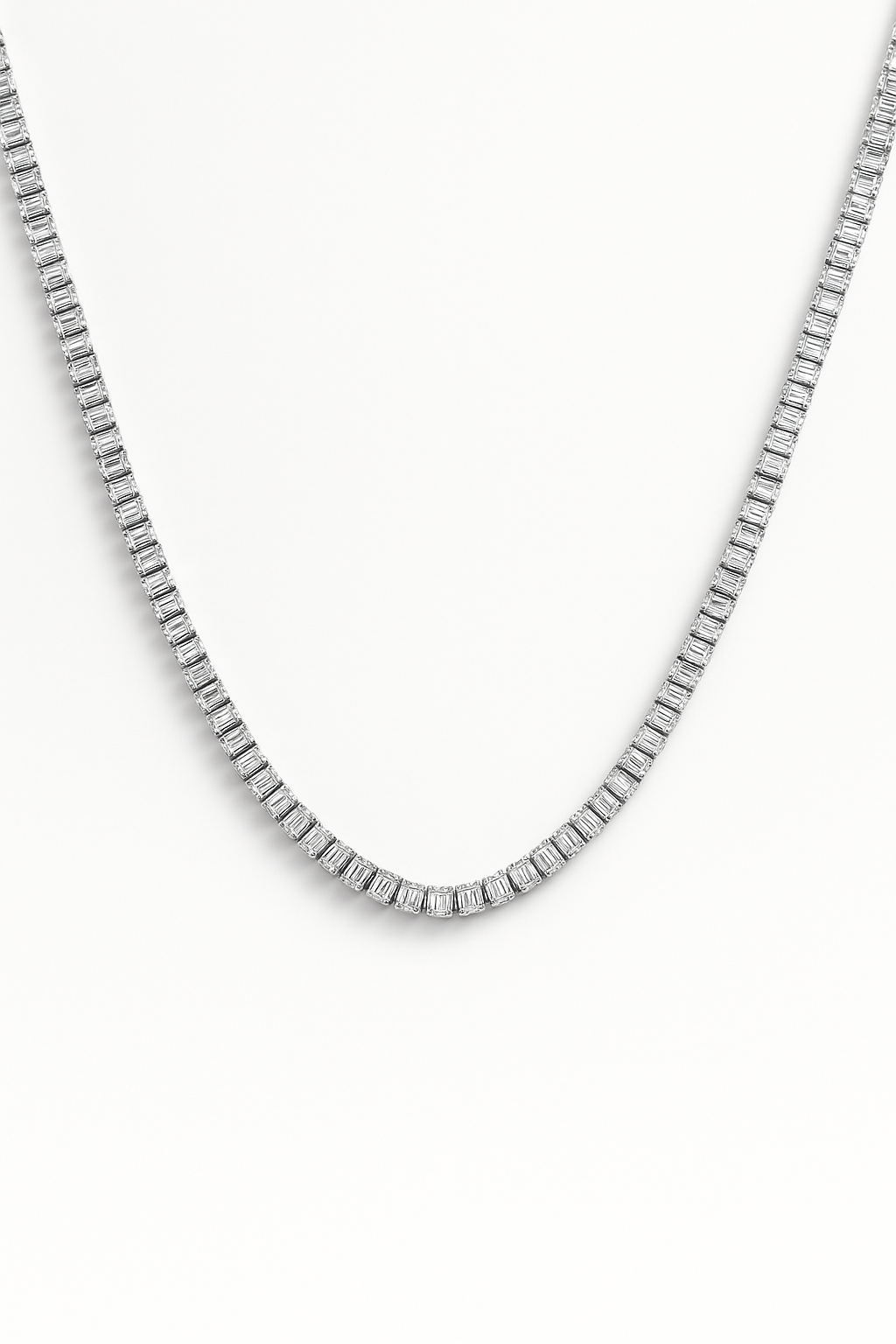 Emerald Lab Grown Tennis Necklace 10.0 Carats