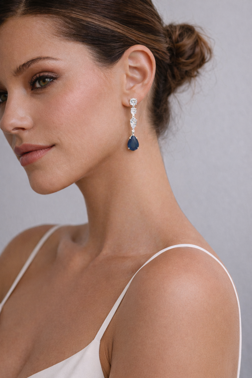 Lab Grown Earrings with Pear Shape Sapphire 9.1 Carats